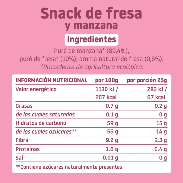 SMILEAT Snack Sabor Fresa Y Manzana Bolsa 25 g - Imagen 4