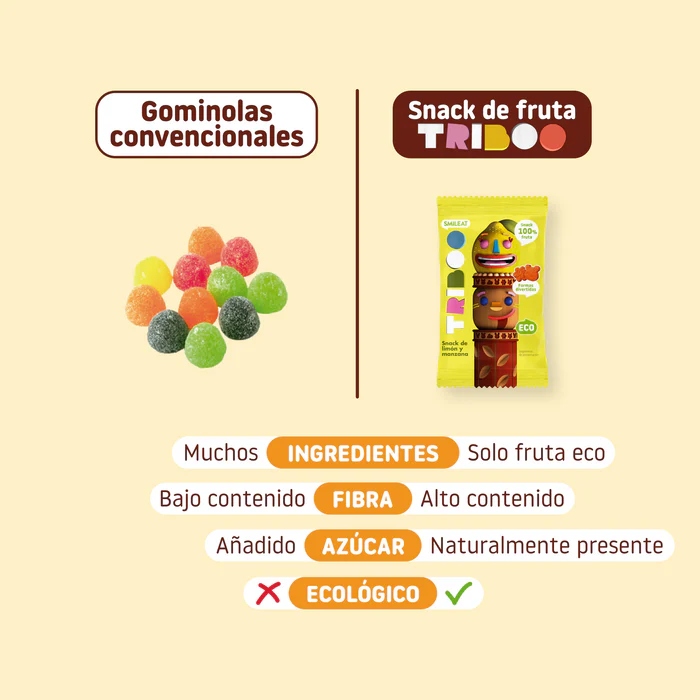 SMILEAT Snack Sabor Fresa Y Manzana Bolsa 25 g - Imagen 3