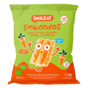 SMILEAT Smilondas Eco Snack 25 g Sabor Maiz Garbanzo Lenteja Y Zanahoria